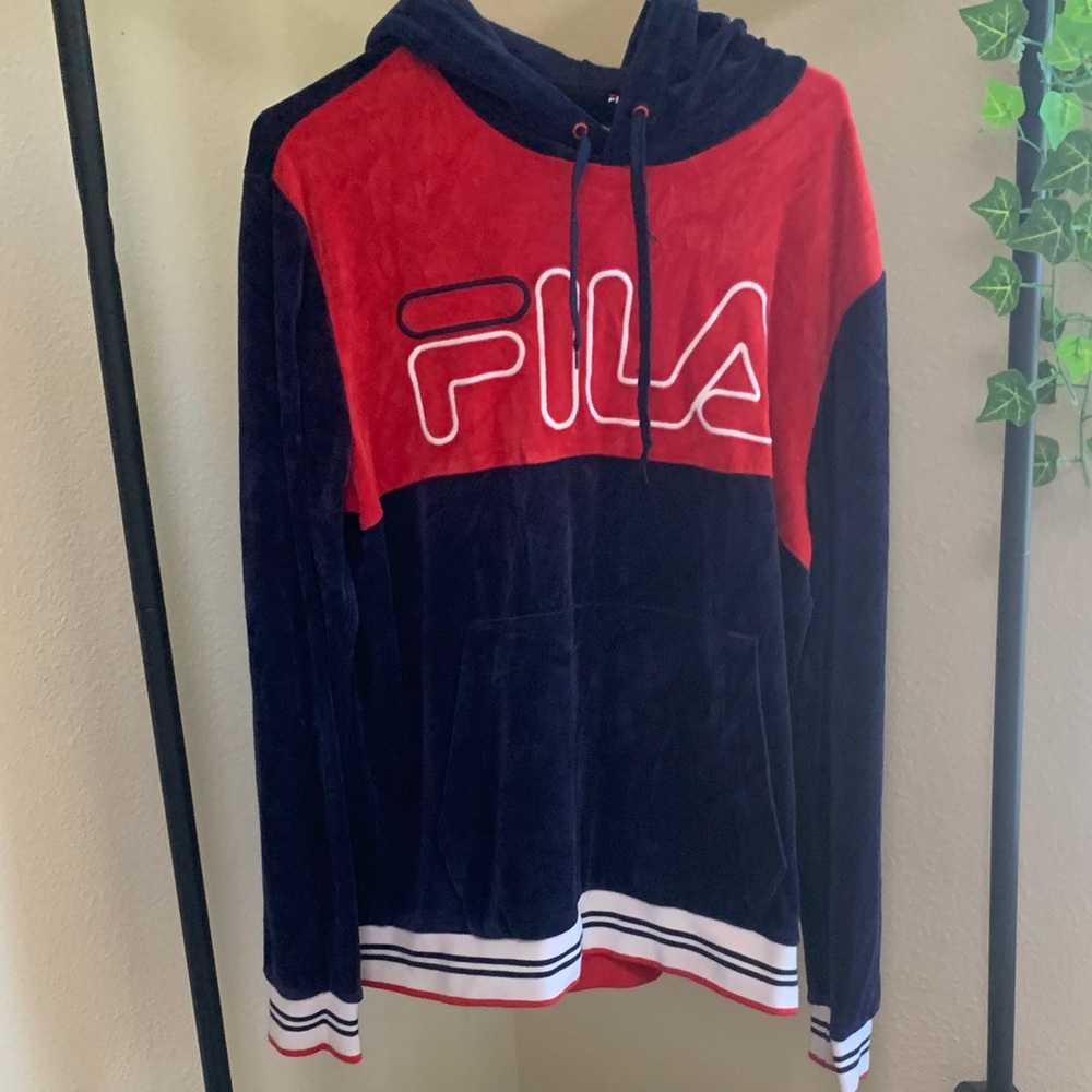 Fila Red and Navy Hoodie